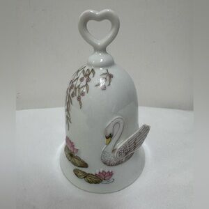 Vintage Porcelain Bell with a 3-D Swan.